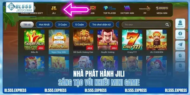 Nhà phát hành JILI sáng tạo với nhiều mini game