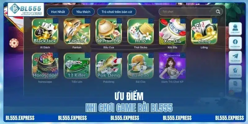 Ưu điểm khi chơi game bài BL555